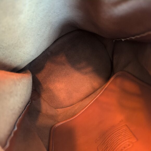 Coach Brown Leather Drawstring Bucket Bag with Over Shoulder Strap Vintage NWOT - Picture 10 of 11